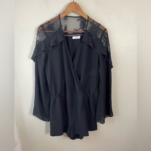 PARKER  Amber Combo Romper in Black lace small - Picture 2 of 10